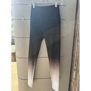 Beyond Yoga Leggings Women's Metallic Black Gray Ombre High Waist Stretch Sz S